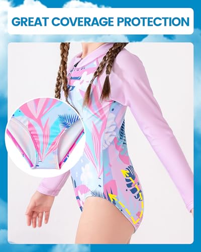 Image of Angel season Girls Swimsuits Kids Bathing Suit One Piece Swimwear with UPF 50+ Cute