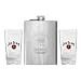 Jim Beam Stainless Steel Whiskey Flask and Shot Glasses Set