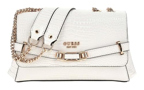 Sac GUESS Silvye Convertible Xbody Flap Bag White en cuir blanc pour femme