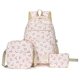SHOFUL - Juego de 3 mochilas para niñas y adolescentes, color rosa, 45 cm, color rosa