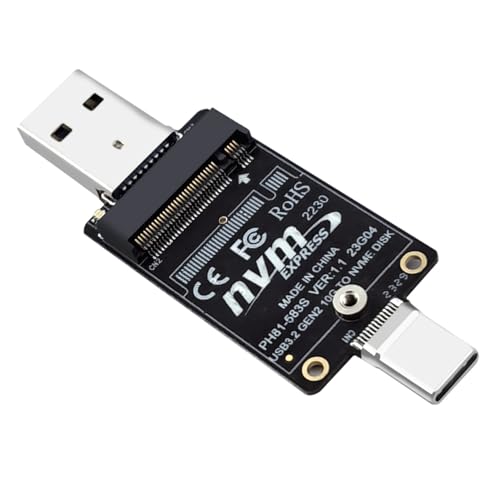 Adaptador 2X M.2 a USB Tipo-C para SSD NVMe 2230 miniatura 2