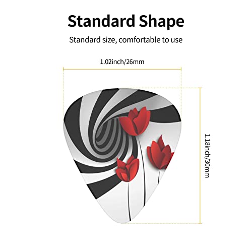 Ensemble de 12 médiators de guitare fleur rouge pour guitare acoustique, guitare électrique, contrebasse, ukulélé - Les Beatles, Paul McCartney, John Lennon, RIngo Starr, George Harrison Ensemble de 12 médiators de guitare fleur rouge pour guitare acoustique, guitare électrique, contrebasse, ukulélé – Image 5