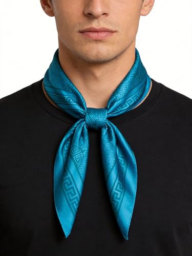 Image of 35 inch Men's Large Square Jacquard Scarf - Cowboy Wild Rugged Style, With Gift Packed