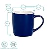 Argon Tableware Coloured Coffee Mugs - Navy - 350ml - Pack of 6 - Gloss Ceramic Stoneware Latte Cappuccino Cups Hot Chocolate Cups Colourful Mug Set with Handle #2