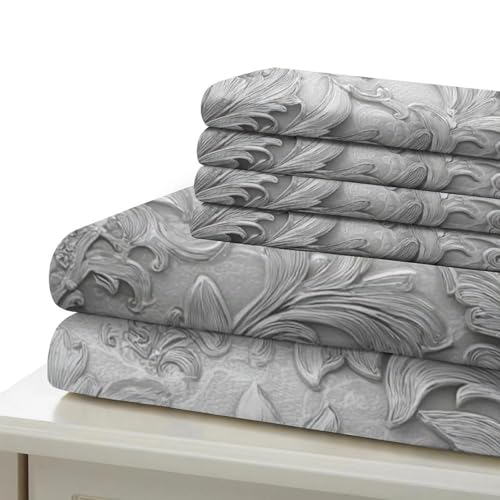 Housse de couette baroque chic en microfibre lit Super King - 7