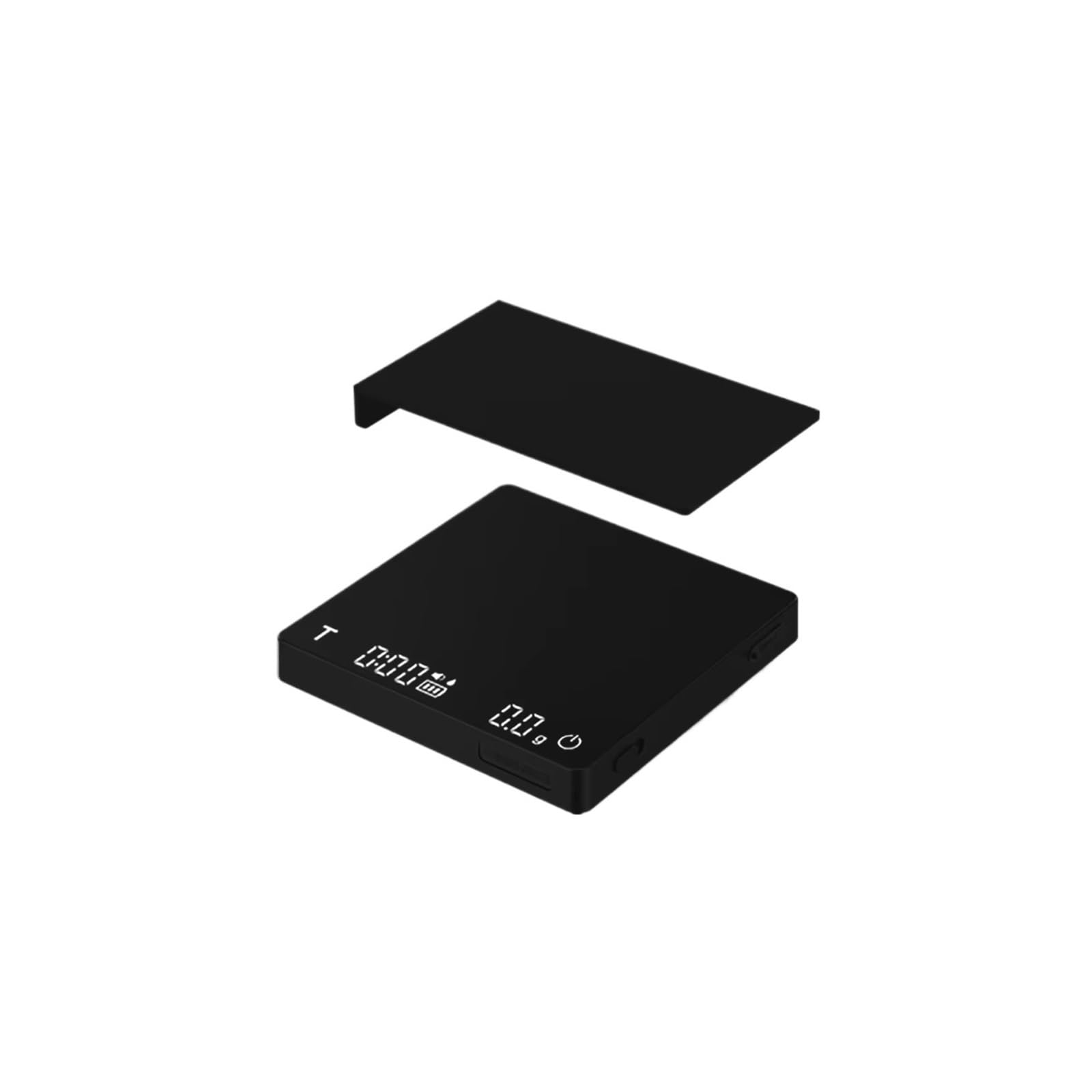 Bascula de Cocina, Báscula digital de café for cocina, de alta precisión, recargable, cíclica, for espresso, electrónica, for el hogar(Black 2.0 mini)