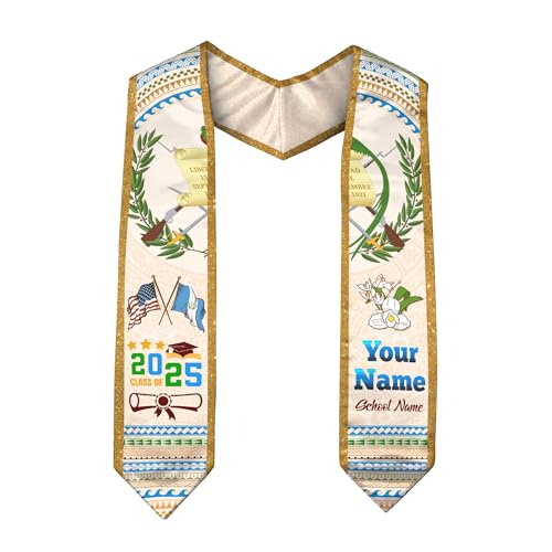 LAVAPE Guatemala Graduation Stole, Personalized Guatemalan American Flag Graduation Sash, Guatemalan Graduation Sash 2025 3