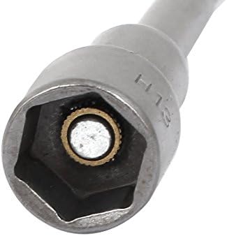 sourcingmap Hex Shank 13mm Metal Magnetic Socket Nut Driver Gray 100mm Length