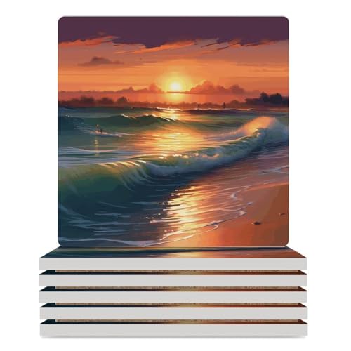 Sous-verres carrés céramique anti-trace et tache pour protection table