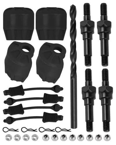 RCYouHott RC Upgrades Part Plastic Shock Cap Protector&Steel Shock Standoff for 1/8 Kraton Outcast Typhon Notorious Talion 6S BLX,1/7 Mojave Infraction Felony 6S BLX Limitless,Black