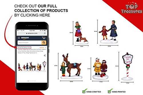 Christmas Village Figurines Decoration Set - Perfect Addition To Your Christmas Indoor Decorations & Snow Village Displays - A Thoughtful Gift For Your Loved Ones (5 Piece Village Figurines Set 2) #TOP5