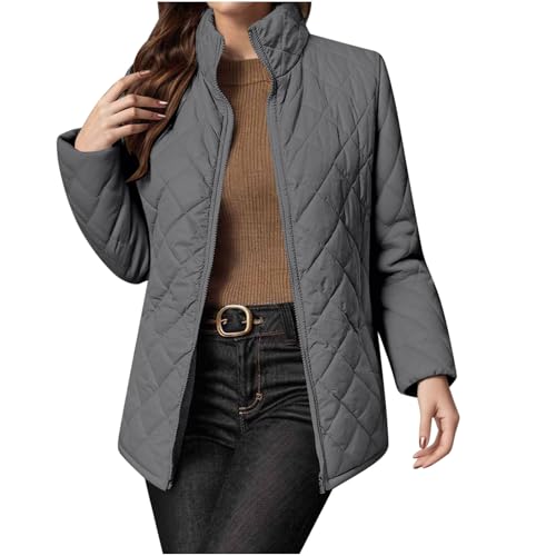 Manteaux d'hiver pour femme veste matelassée légère col montant