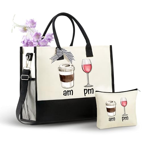 Bolsa tote de lona con cierre para mujeres miniatura 1