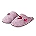Pantoufles Peluche Roses pour Femme en Faux Fourrure - Chaussons Mules Fourrés Hiver pour Fille - Slippers Chauds avec Peluche Blanc - Chaussure Classique pour Maison Chambre (Rose avec Noeud, 37 EU)