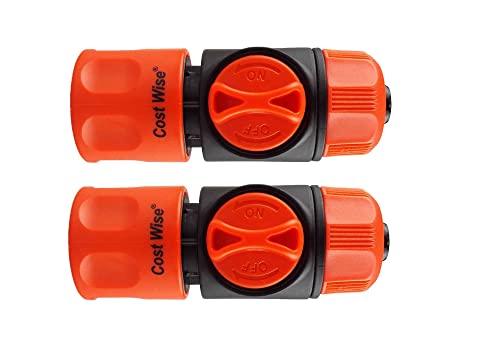 Garden/Patio Watering/Irrigation Universal hosepipe end Female Click Connector with Easy Turn Flow Control Valve (Pack of 2)