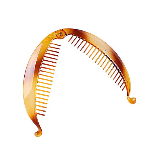 4 PCS Women Fashion Banana Hair Clip Hair Claw Rounded Edges Hair Comb French Flat Shark Hair Clip Hairgrip Large Shell Hair Clincher (Length: 4.84 inch) - Image 4