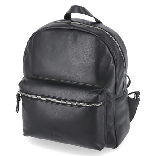 Sac à dos en cuir lisse noir Beliana BEL1515-01 fini le désordre de vos affaires