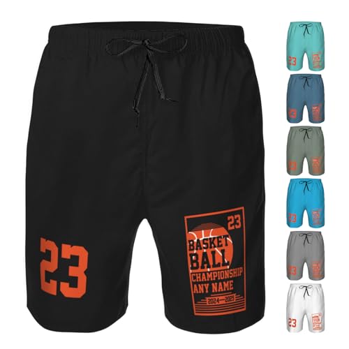 Custom Swim Trunks Men Basketball Personalized Beach Shorts with Name Number Customized Swim Shorts