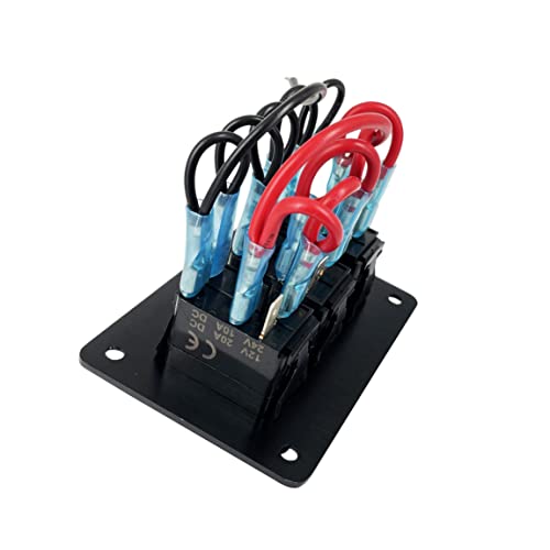 Image of 3 Way Rocker Swicth Panel 5 Pin Rocker Switch Jumper Wire Set with Male Spade and Female Connectors fot Automotive Polaris Ranger RZR ATV Console Switch Install Waterproof