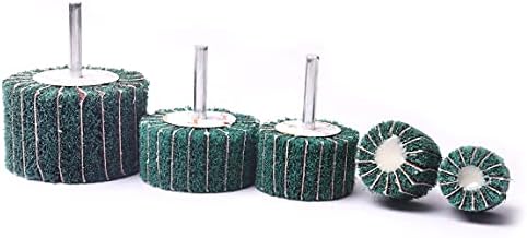 ATOPLEE 5pcs 25/30/40/50/60mm Coarse Fleece Interleaf Flap Sanding Wheels Pad for Rotary Tools