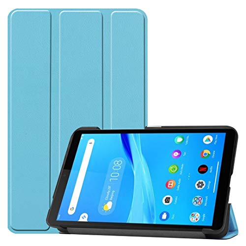 SATURCASE - Funda para Lenovo Tab M7 (piel sintética, con tapa, función atril), color azul