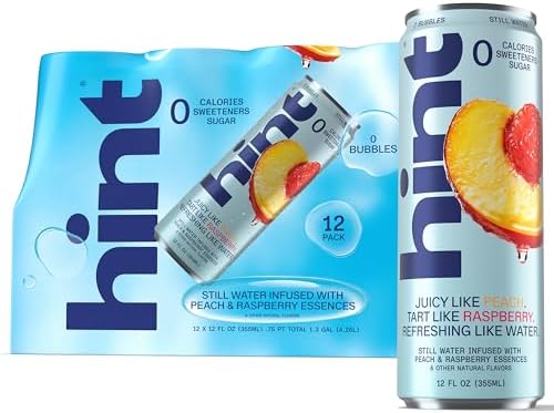 Hint Canned Water Zero Sugar 0 Calories - Peach Raspberry (12 pack)