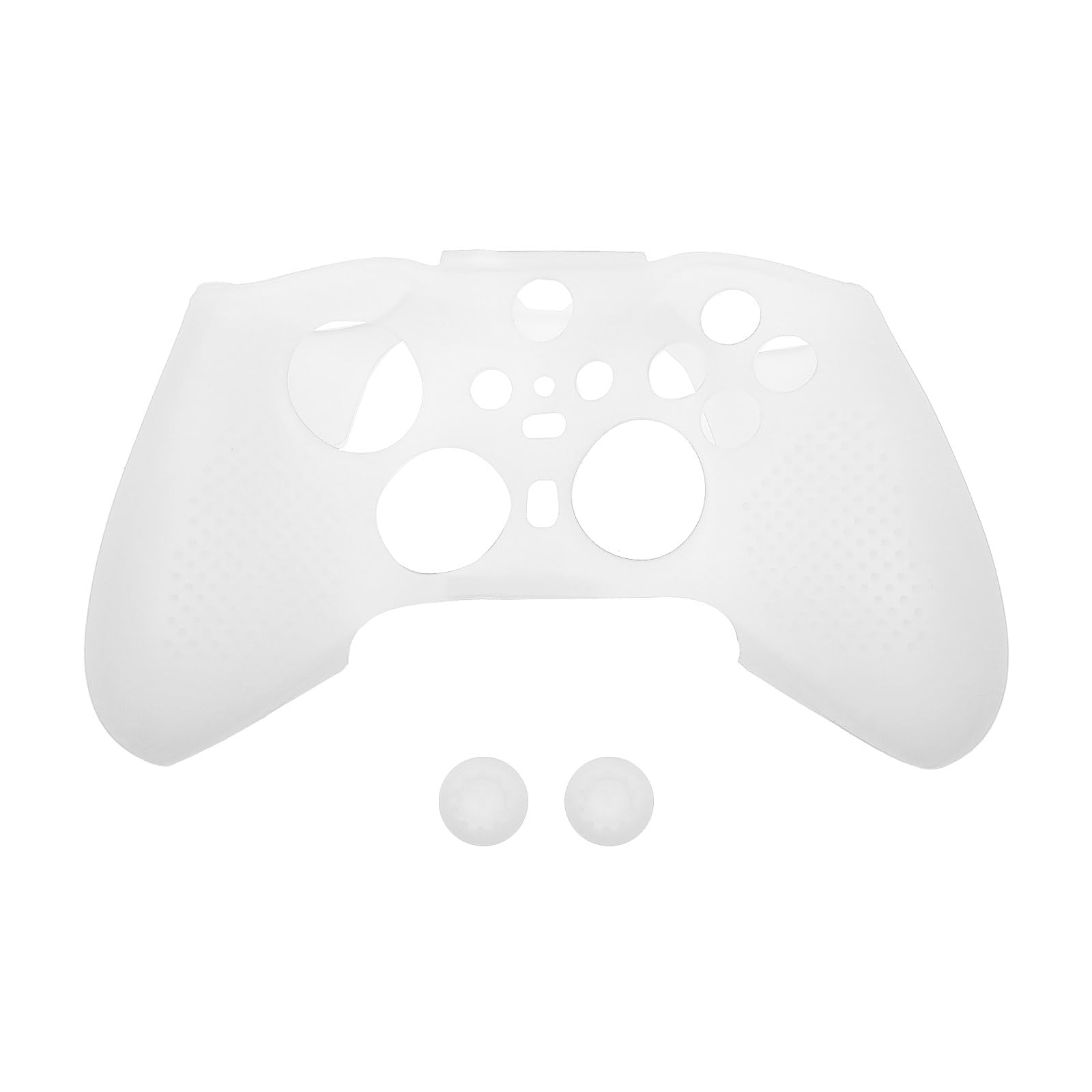 Funda de silicona antideslizante suave con tapas de agarre para el pulgar compatible con Xbox Elite Wireless Controller Series 2, protector de piel de goma suave, color blanco