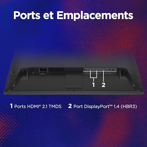 Lenovo Legion 25-10 - Écran Gaming Pro 24.5'' FHD (IPS Panel, 320Hz, 0.5ms MPRT, HDMI 2.1, DP 1.4, Câble DP, AMD FreeSync Premium) Réglage en Inclinaison/Hauteur/Rotation/Pivot - Noir