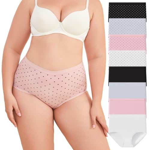 Womens High Waisted Tummy Control 50s highcount Cotton Breathable Underwear