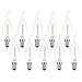 Produktbild NCC-Licht 10 x LED Filament Leuchtmittel Windstoß Kerze 1W = 15W E14 klar 822 extra warmweiß 2200K
