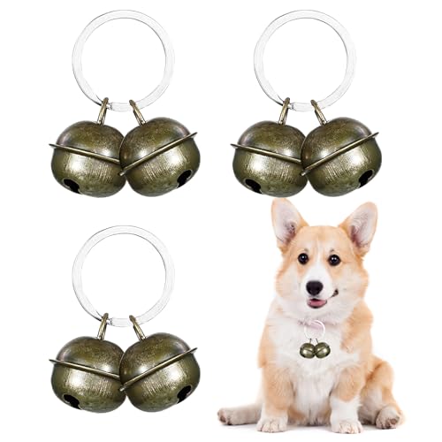 HFMYGS 3 Stück Laute Katzen Hundeglocken, Glöckchen Halsband Anhänger Glocken Für Trainieren, Haustier Tracker Glocken Hundeglocken Für Halsband...