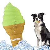 LaRoo Dogs Toys for Summer Cooling, Frozen Dog Toys, Full with Water Frozen, Prevention of Heat Stroke Upgraded Teething Chew Toy (Ice Cream Shape-Green).