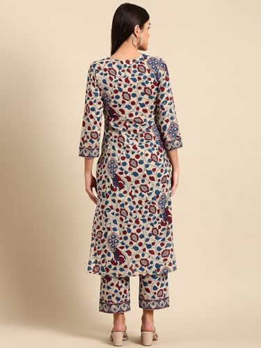 Image of ANNI DESIGNER Women's Rayon Blend Straight Printed Kurta With Pant