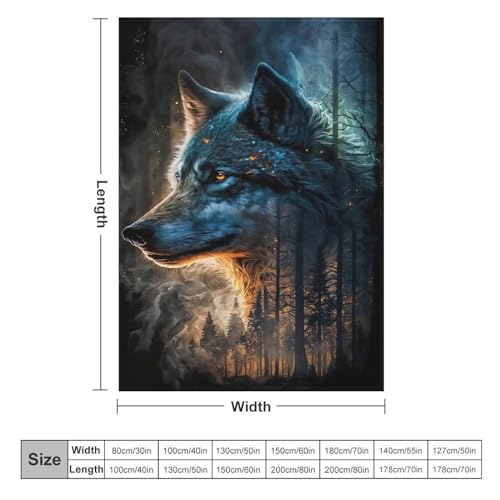 Couvre-lit loup 3D d'exception en flannel haut de gamme 130×180cm - 6