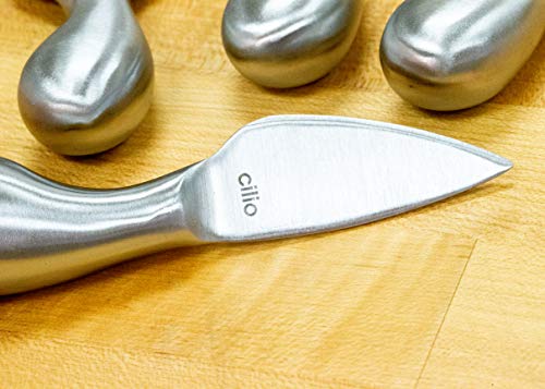 Cilio Piave Brushed Stainless Steel Cheese Knife In Wooden Box, Set Of 4 #TOP3