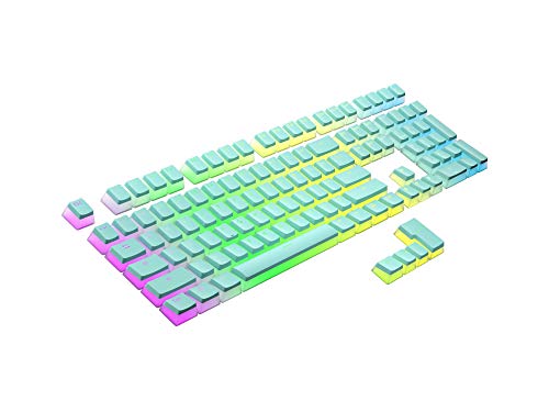 HK Gaming Pudding Keycaps Set | Doubleshot PBT Keycap Set | Full 108 OEM Profile Key Set | ANSI US-Layout | for Mechanical Keyboard | Compatible with Cherry MX, Gateron, Kailh, Outemu | Blue