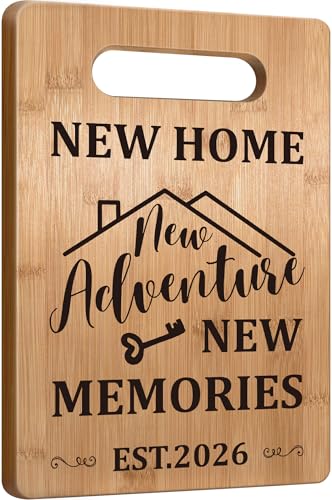 Image of Housewarming Gift for New House Homeowner, House Warming Gifts New Home 2026 Cutting Board Gift, First Home Gift for Neighbor, Realtor Closing Gifts for Home Buyers New Home New Adventure New Memories