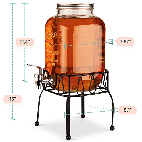 Estilo Glass Drink Dispenser for Parties 1 Gallon Glass Jar Beverage