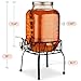 Estilo Gallon Drink Dispenser with Stand - Glass Beverage Dispenser with Stand for Weddings - Sun Tea Jar with Spigot 1 Gallon - Countertop Glass Water Dispenser for Lemonade and Parties