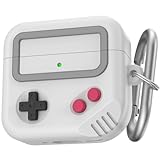 TRONWIN AirPods 4 ケース - 2024 シリコン製 レトロゲーム機デザイン AirPods 第4世代専用 おしゃれ かわいい 保護カバー 男女兼用 (ライトグレー)