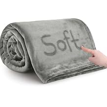 MOONLIGHT20015 Fleece Bed Blanket Queen Size 90x90 inches - 400GSM Anti-Static Lightweight Super Soft Fluffy Fuzzy Plush Blankets Cozy Microfiber Blankets for Couch, Bed, Sofa Queen, Silver
