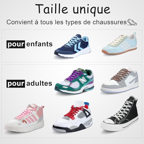 Handshop 2 Paires 6mm Paires Lacets Elastique pour Baskets, Vert – vue 7
