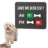 Pet Feeding Tracke r with Magnet,Dog Feeding Reminder Sign with Have We Been Fed, AM PM Feed Sign with Yes No Option, Daily Acrylic Slider Board for Fridge Wall Mounting,Prevent Overfeeding