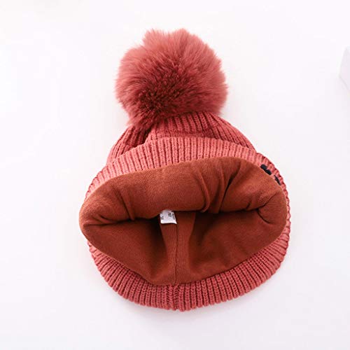 Kids Winter Hats Toddler Pom Pom Cap Knit Warm Hat With Cotton Lining For Baby Boys Girls Outdoors Cap (Color : Caramel, Size : 1-4 Years) #TOP3