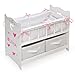 Badger Basket Wooden Doll Bed with Bed Liner, Pillows and Two Storage Baskets - Fits 18