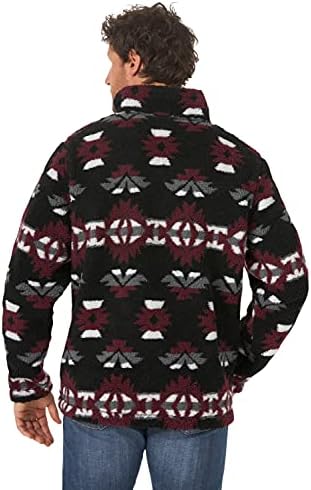 patterned sherpa pullover