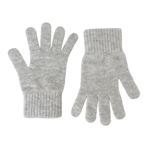 Briomhar Cashmere Winter Gloves for Women - Ladies Winter Gloves 2 Ply Made in Scotland (Light Gray)