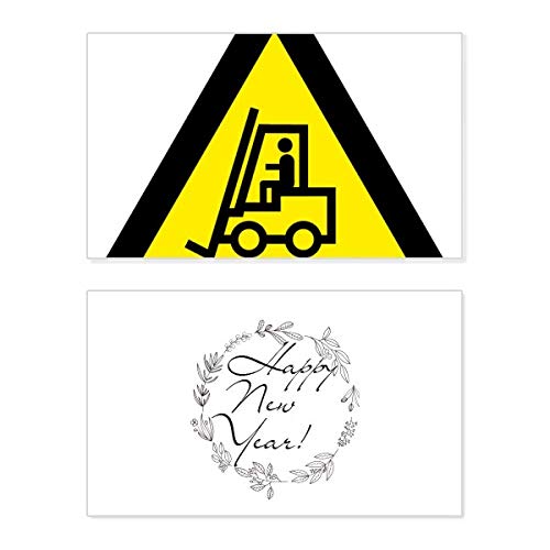 Tarjeta de bendición de Año Nuevo con diseño de triángulo de advertencia