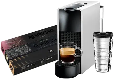 سعر ومواصفات Nespresso Essenza C30 Silver Coffee Machine Discovery bundle, Touch Travel Mug, 3 Gift Coffee sleeves (B0F2GMCRGN) على Amazon EG