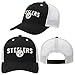 NFL Kids Youth 8-20 Official Primary Logo Wordmark Pre-Curved Mesh Trucker Snapback Hat Cap - One Size (US, Alpha, One Size, Pittsburgh Steelers - Black, Pittsburgh Steelers)